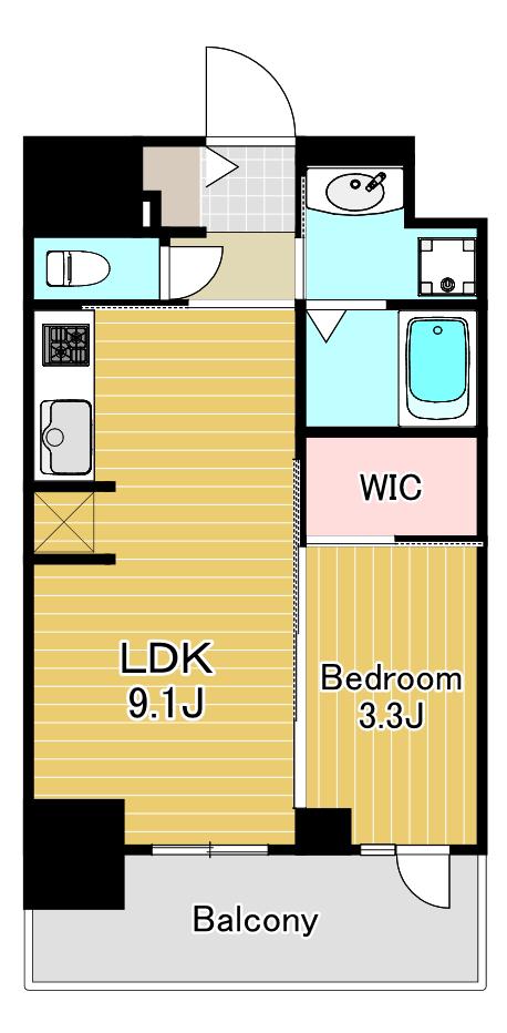 S-RESIDENCE松屋町ASENCE(1LDK/5階)の間取り写真