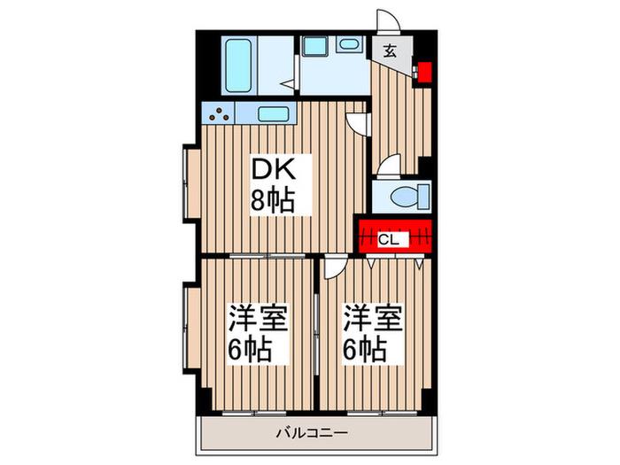 キャピタル南越(2DK/3階)の間取り写真