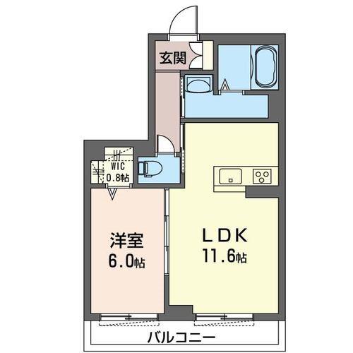 カーサ ローザ(1LDK/2階)の間取り写真