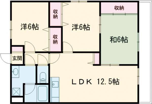 コモ・ド・ありえII(3LDK/3階)の間取り写真
