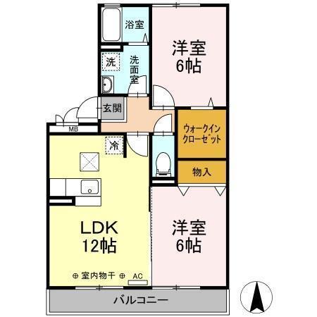 YSレジデンス(2LDK/1階)の間取り写真