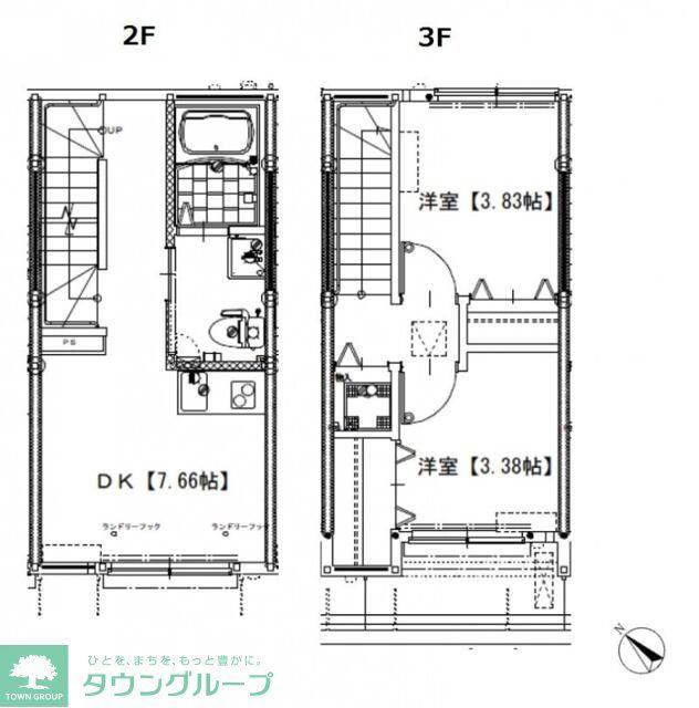 ソルナクレイシア平和台(2DK/2階)の間取り写真