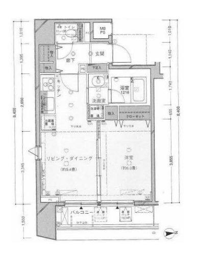 ウィンシティ上野タワー(1LDK/11階)の間取り写真