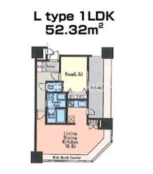KDXレジデンス大濠ハーバービュータワー(1LDK/10階)の間取り写真