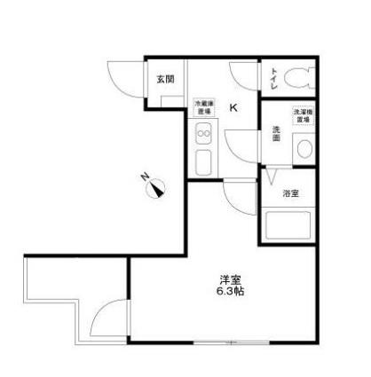 アクシセルセイシン(1K/1階)の間取り写真