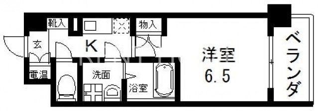 CASSIA高井田 ノース COURT(1K/2階)の間取り写真