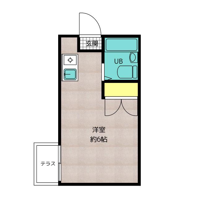 キャピタルパレス(ワンルーム/1階)の間取り写真