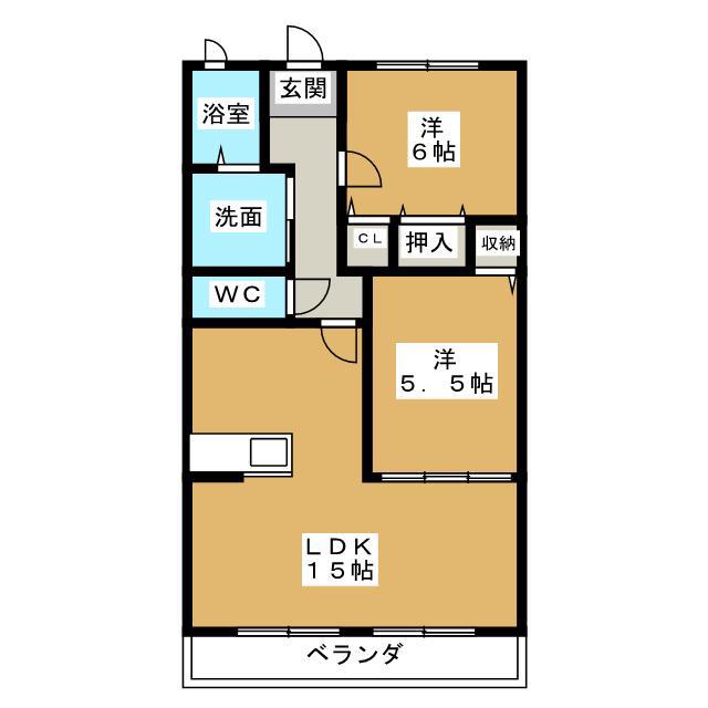 ハートフル柚子(2LDK/1階)の間取り写真