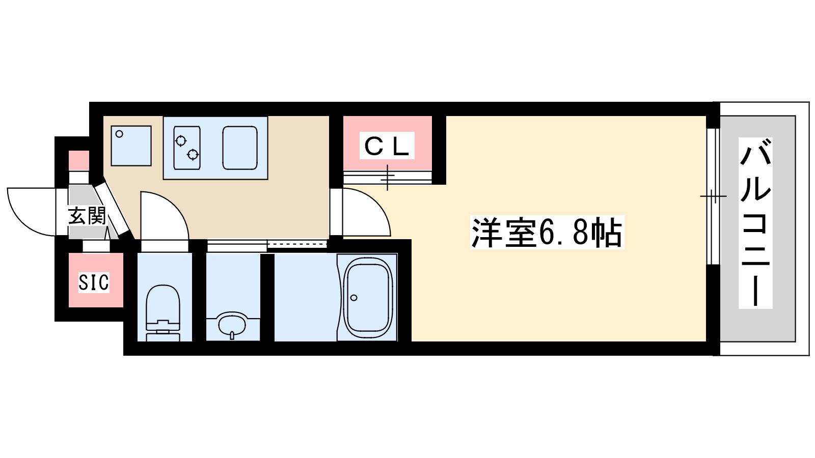 ラグゼ新大阪6(1K/4階)の間取り写真