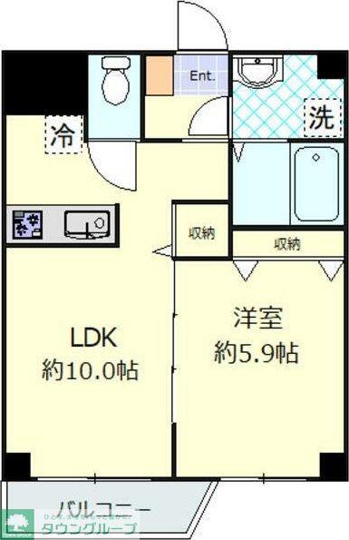 エステ浅草壱番館(1LDK/6階)の間取り写真