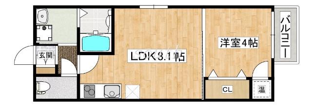 GRANDIR J(1LDK/3階)の間取り写真
