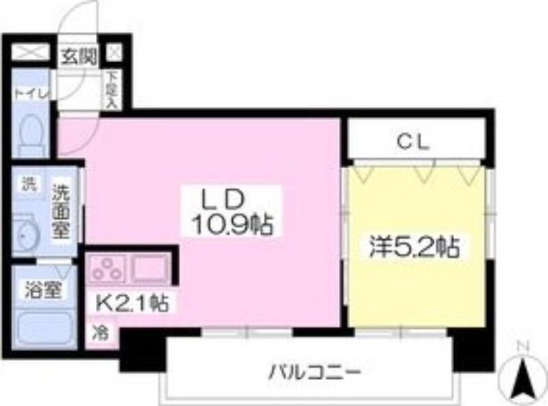 アヴェニュー近美前(1LDK/7階)の間取り写真