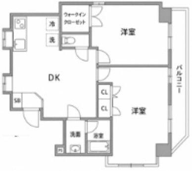 アイビーハウス池袋(2DK/4階)の間取り写真