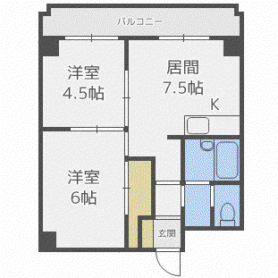 第7大岡ビル(2DK/3階)の間取り写真