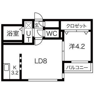 BLANC BONHEUR N14(1LDK/4階)の間取り写真