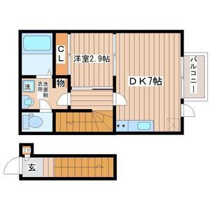AIN KANO(1DK/2階)の間取り写真