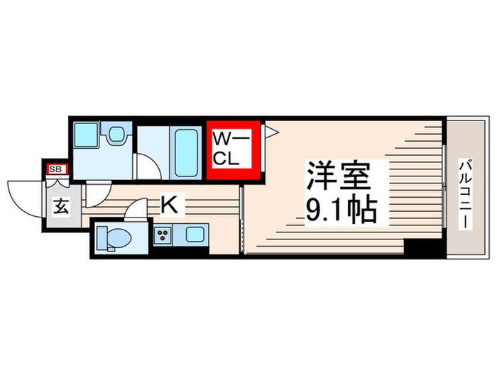 ARISE北葛西(1K/8階)の間取り写真