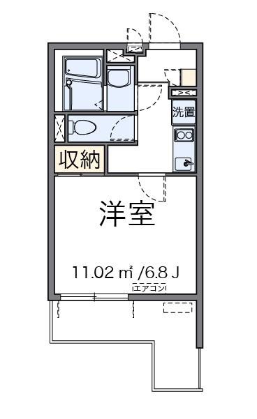 エスポワールK(1K/3階)の間取り写真