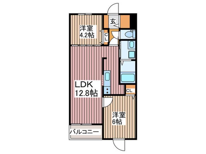 ベル セゾンB(2LDK/3階)の間取り写真
