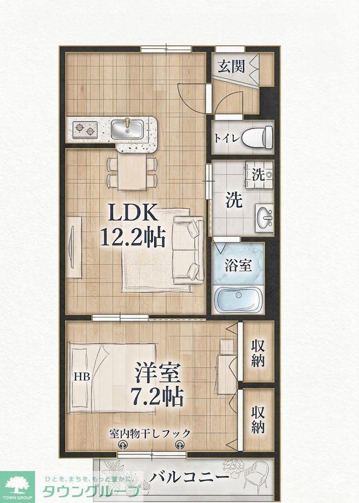 CASA DEL AMUZA(1LDK/2階)の間取り写真