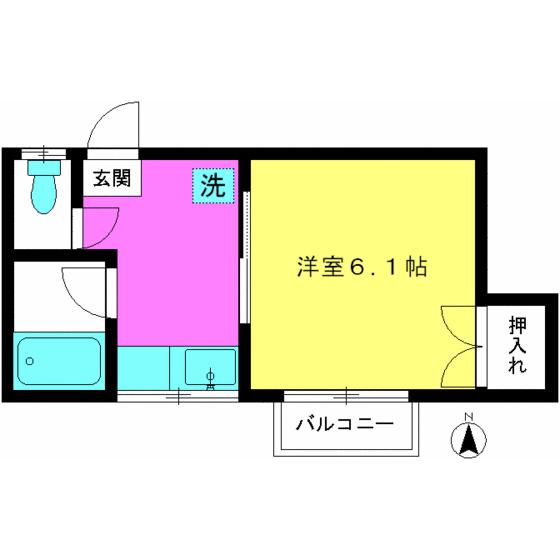 第二吉伸(1K/2階)の間取り写真