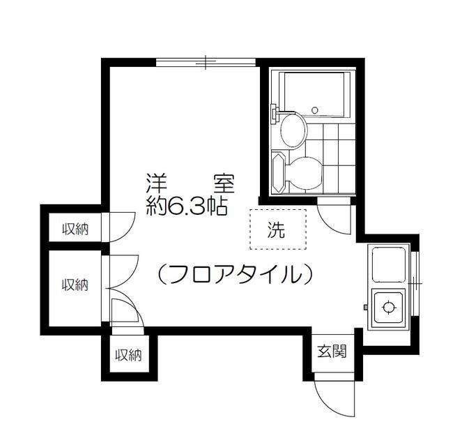三和スターハウス1(ワンルーム/2階)の間取り写真