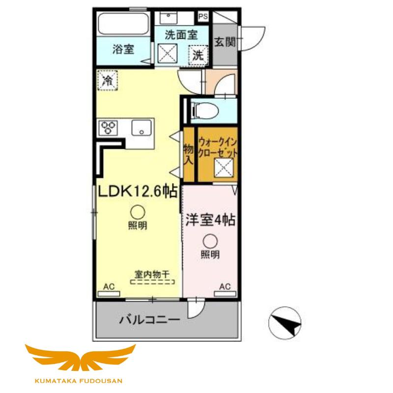 ラ・メゾン アン(1LDK/1階)の間取り写真