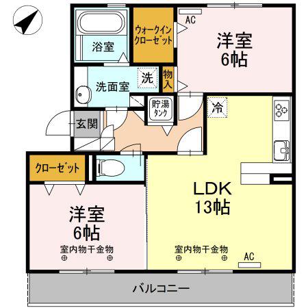 DOLCE VITA(2LDK/3階)の間取り写真