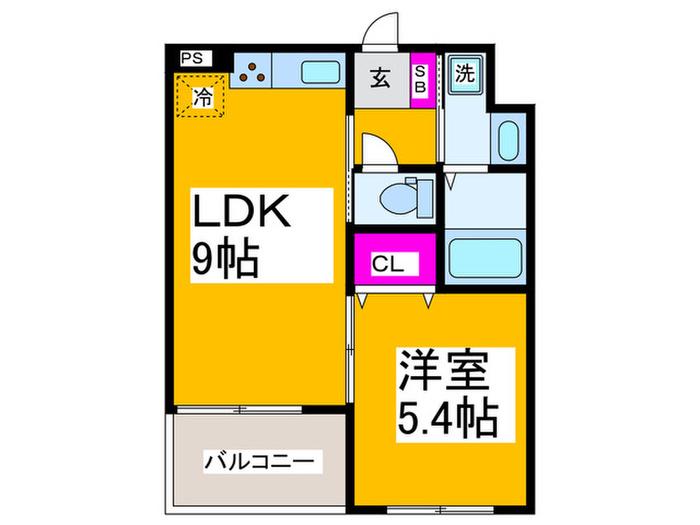 ノワ・メランジュ(1LDK/1階)の間取り写真