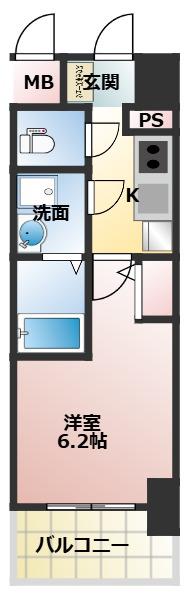 ORSUS大阪福島(1K/5階)の間取り写真