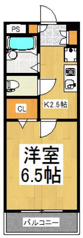 グローブ久米川(1K/3階)の間取り写真