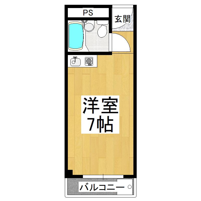 栄町フラッツ(ワンルーム/2階)の間取り写真