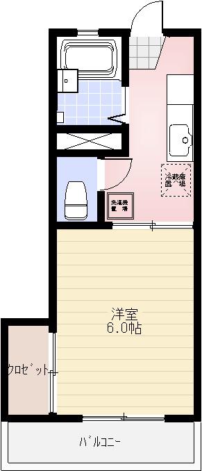 ミディハイツ(1K/2階)の間取り写真