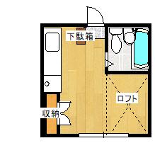 高尾シティコーポ(ワンルーム/1階)の間取り写真