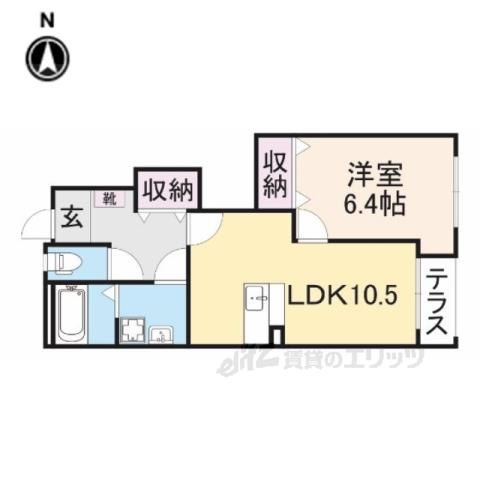 エクセル・パレス(1LDK/1階)の間取り写真