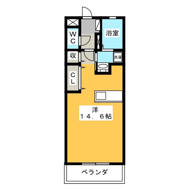 グランゼコールII(ワンルーム/2階)の間取り写真
