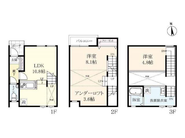 プレミアム城原(2LDK/1階)の間取り写真