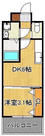 ギャラン竪町(1DK/13階)の間取り写真