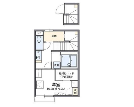 レオパレスFUZIMON B(1K/2階)の間取り写真