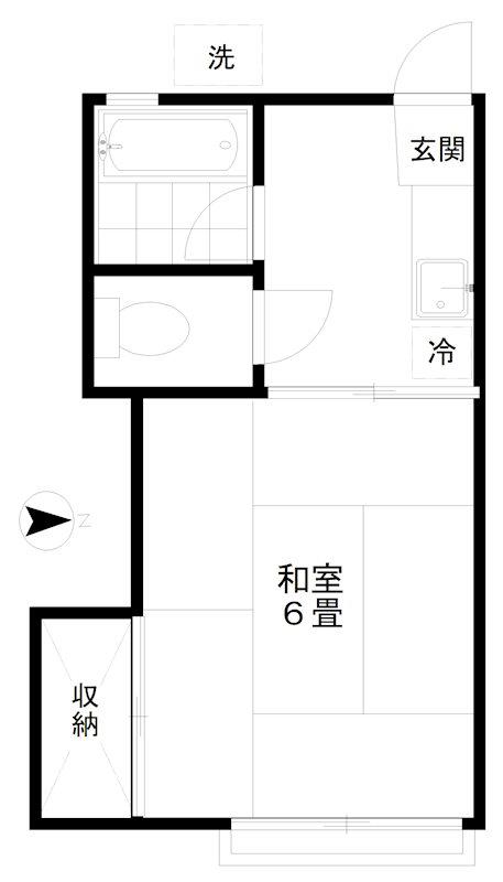 ミワハイム西荻(1K/2階)の間取り写真