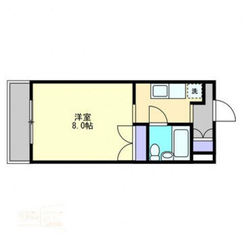 マンション福山(1K/4階)の間取り写真