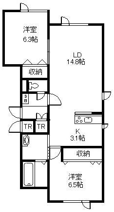STELLARV(2LDK/2階)の間取り写真
