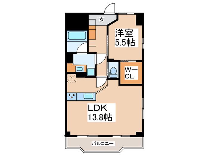 BELLEVIAGE NAKAYAMA(1LDK/9階)の間取り写真