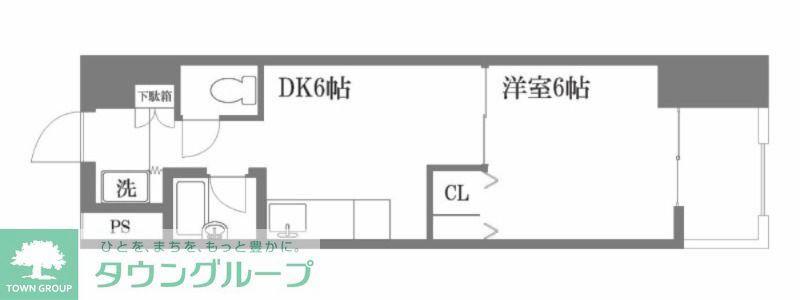 小金井本町ビル(1DK/3階)の間取り写真