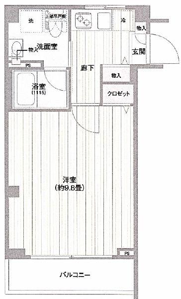 アボリアスハウス笹塚(1K/2階)の間取り写真