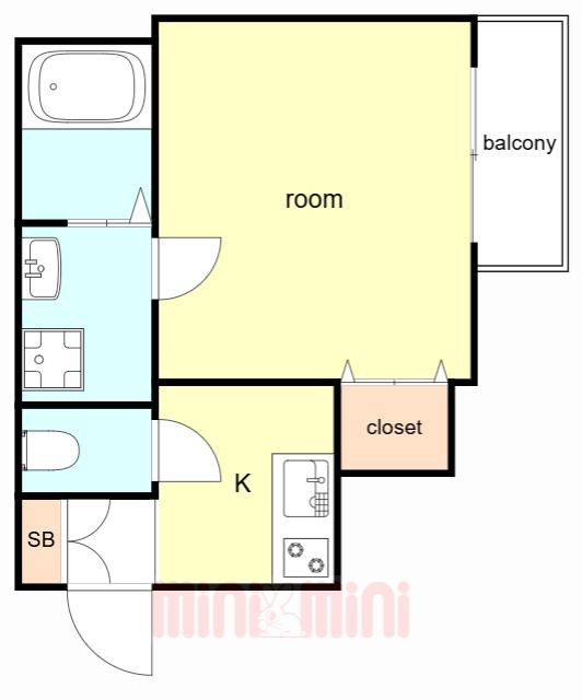 H-MAISON出来島II(1K/3階)の間取り写真