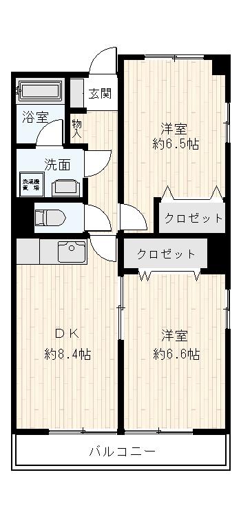 A・Yビル(2DK/6階)の間取り写真