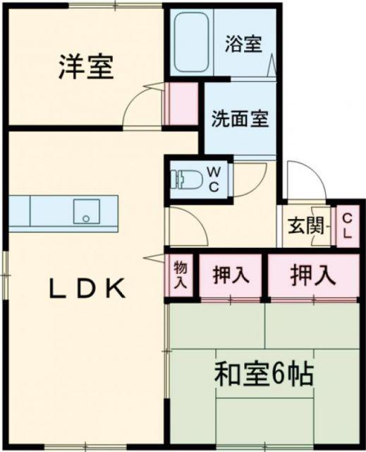 ハイツ熊見II(2LDK/2階)の間取り写真