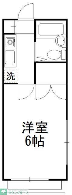 ヒルトップ南柏(1K/2階)の間取り写真