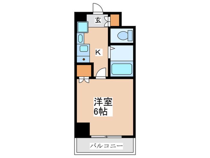 VILLKEI(1K/6階)の間取り写真